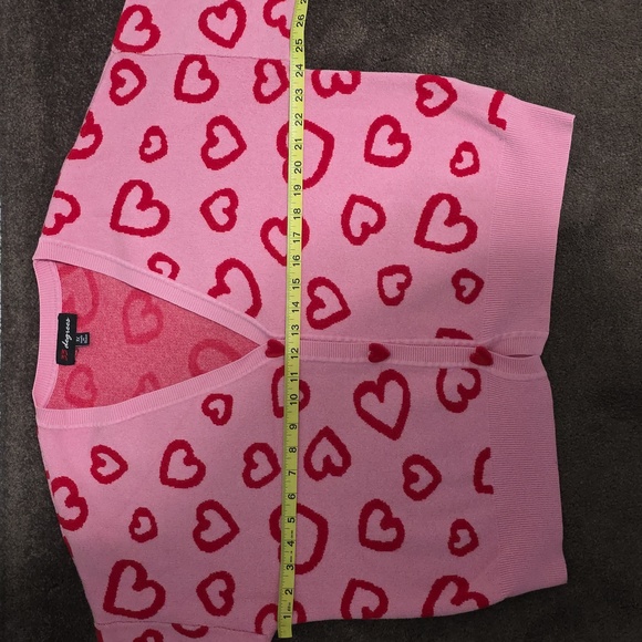 Target Valentines Day Pink and Red Heart Cardigan Sweater - Picture 5 of 8